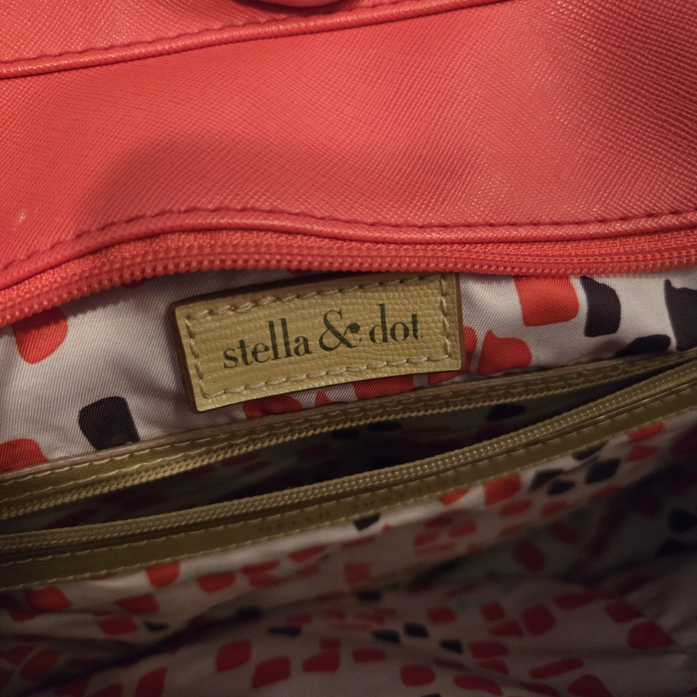 STELLA & DOT large La Totale top zipper tassel tote bag Black Ikat Pattern purse - Picture 9 of 10